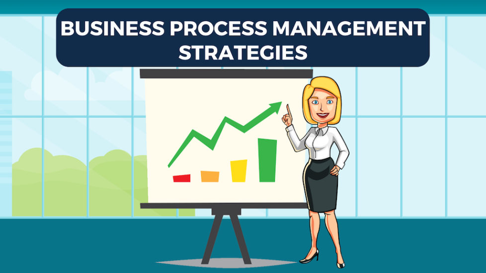 Business Process Management Strategies Featured Image with Business woman giving a presentation